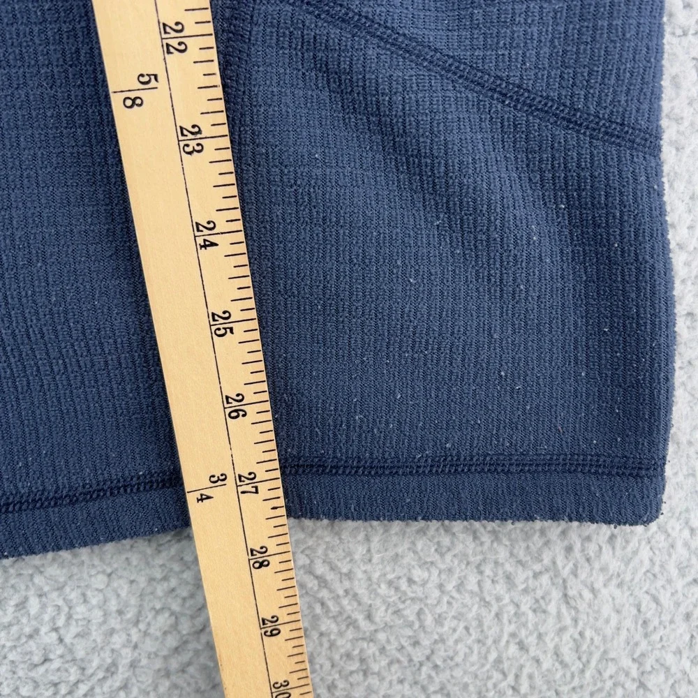The North Face Mens Navy Blue Waffle Knit Quarter Zip Fleece Size Medium